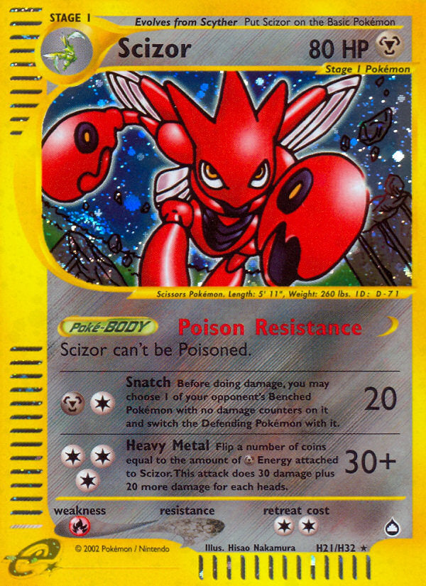 E-Series Aquapolis Holo Scizor #H21/H32